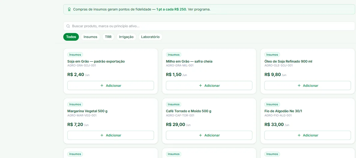 Portal do Cooperado, tela do JedIN AgroTech